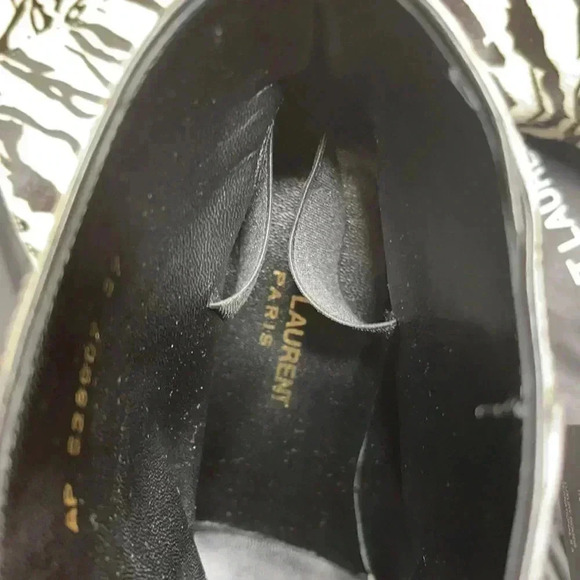 Saint Laurent Sz 7 black / white zebra print heel booties - Picture 10 of 11